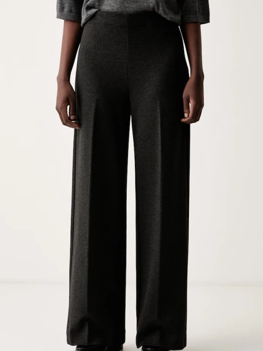 Zdjęcie produktu Marc O'Polo spodnie wide leg damskie z wiskozą szary