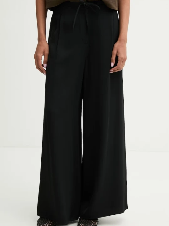 Zdjęcie produktu Marc O'Polo spodnie wide leg damskie z wiskozy czarny