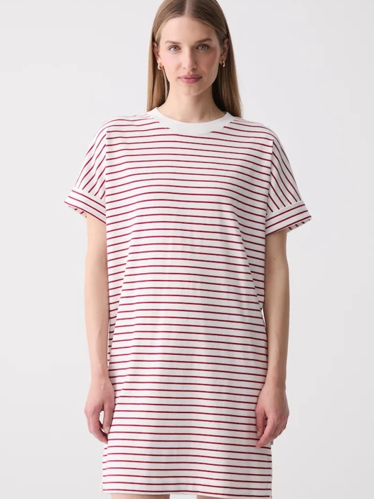 Zdjęcie produktu Marc O'Polo sukienka oversize bawełniana bordowy