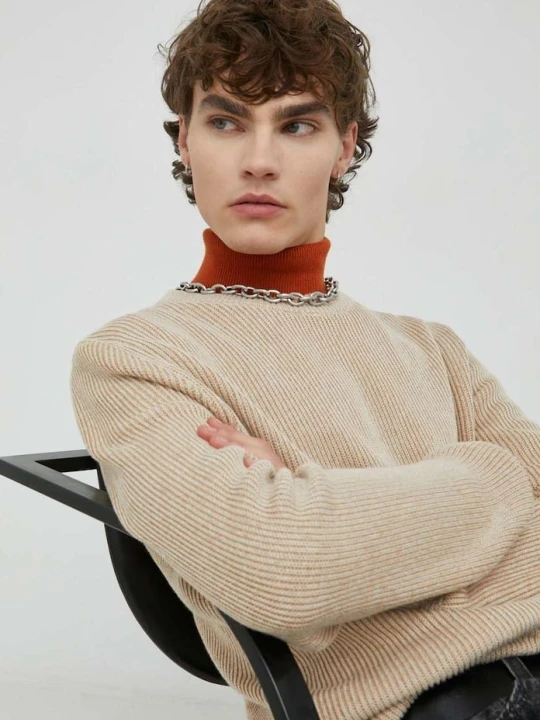 Zdjęcie produktu Marc O'Polo sweter bawełniany beżowy