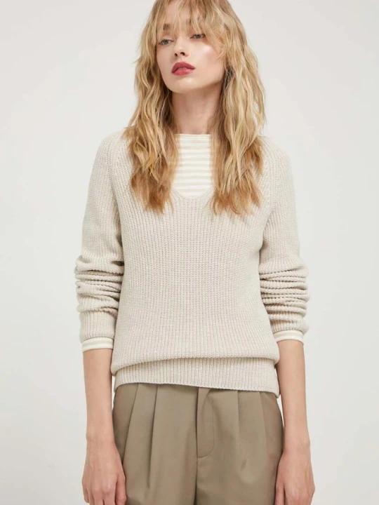 Zdjęcie produktu Marc O'Polo sweter bawełniany beżowy