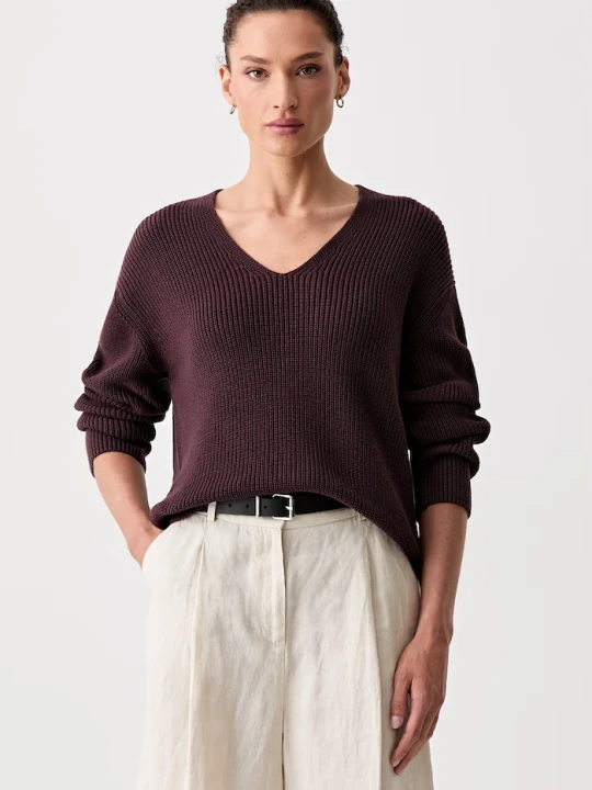 Zdjęcie produktu Marc O'Polo sweter damski bawełniany bordowy