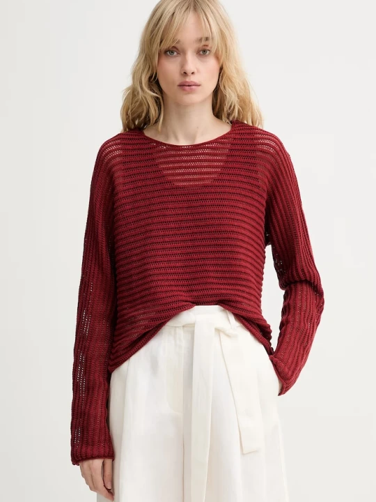 Zdjęcie produktu Marc O'Polo sweter damski z lnem czerwony
