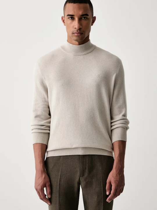 Zdjęcie produktu Marc O'Polo sweter męski z dodatkiem wełny beżowy