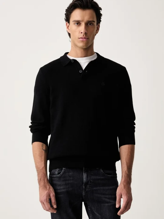 Zdjęcie produktu Marc O'Polo sweter męski z dodatkiem wełny czarny