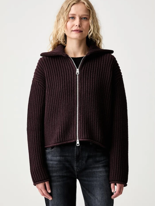 Zdjęcie produktu Marc O'Polo sweter rozpinany damski bawełniany bordowy