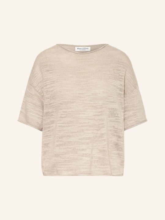 Zdjęcie produktu Marc O'polo Sweter Z Dzianiny Z Dodatkiem Lnu beige JASNOBRĄZOWY