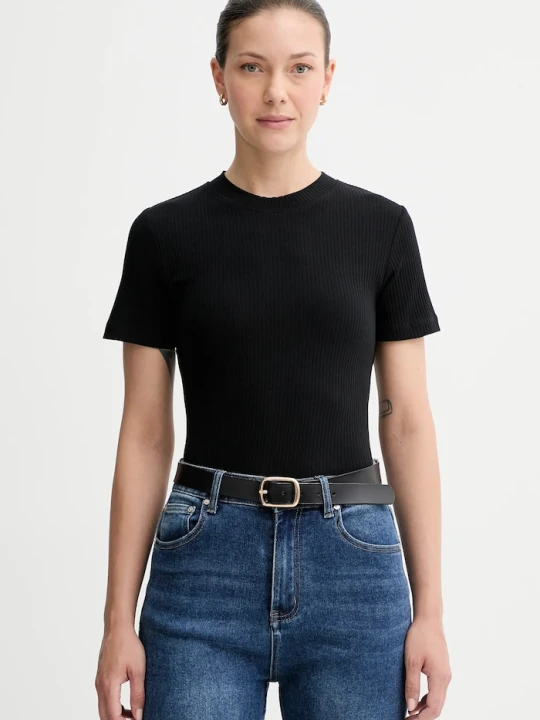 Zdjęcie produktu Marc O'Polo T-shirt damski bawełniany z elastanem czarny
