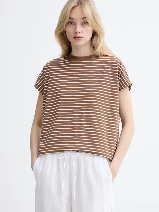 Zdjęcie produktu Marc O'Polo T-shirt damski bawełniany brązowy