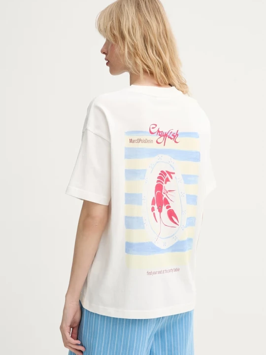 Zdjęcie produktu Marc O'Polo T-shirt damski bawełniany beżowy