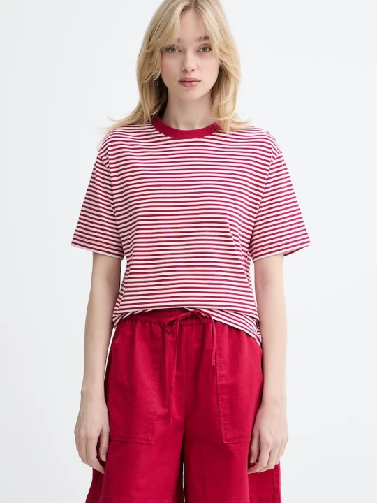 Zdjęcie produktu Marc O'Polo T-shirt damski bawełniany bordowy