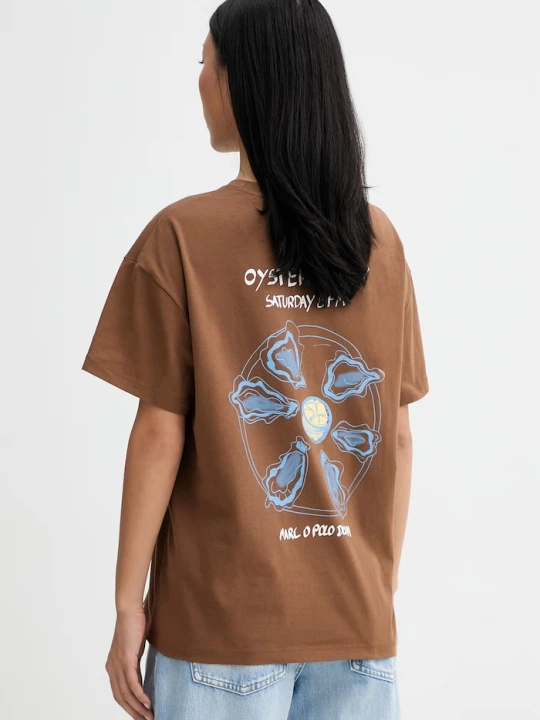 Zdjęcie produktu Marc O'Polo T-shirt damski bawełniany brązowy