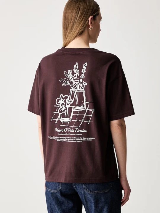 Zdjęcie produktu Marc O'Polo T-shirt damski bawełniany bordowy