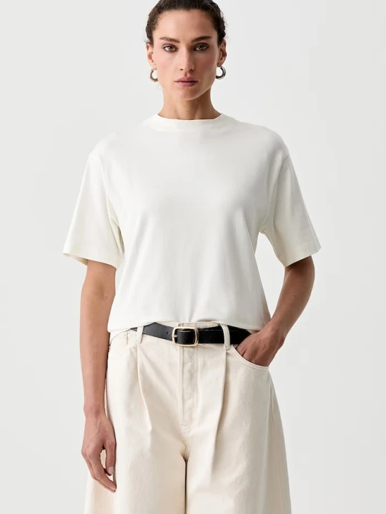 Zdjęcie produktu Marc O'Polo T-shirt damski z bawełną beżowy