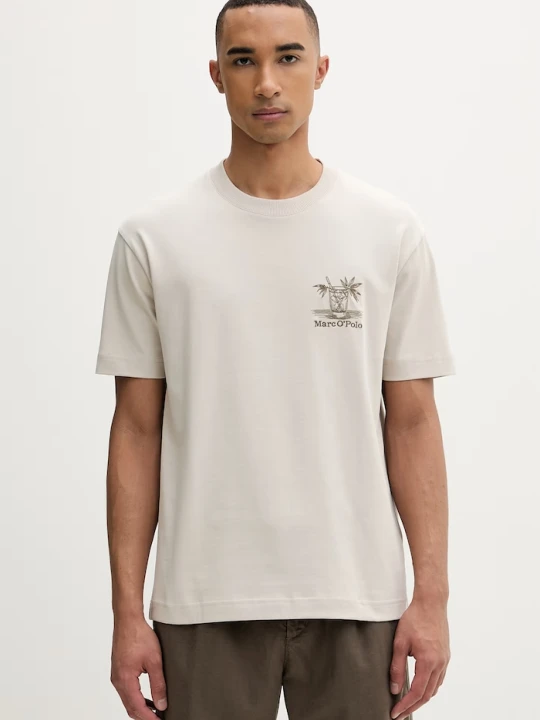 Zdjęcie produktu Marc O'Polo T-shirt męski bawełniany beżowy