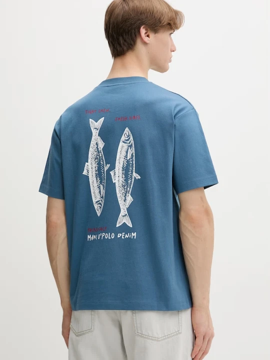Zdjęcie produktu Marc O'Polo T-shirt męski bawełniany niebieski