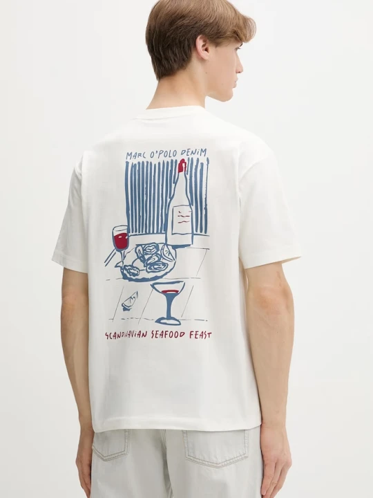 Zdjęcie produktu Marc O'Polo T-shirt męski bawełniany beżowy