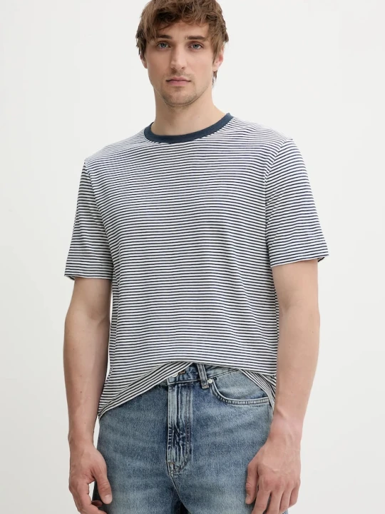 Zdjęcie produktu Marc O'Polo t-shirt z domieszką lnu niebieski