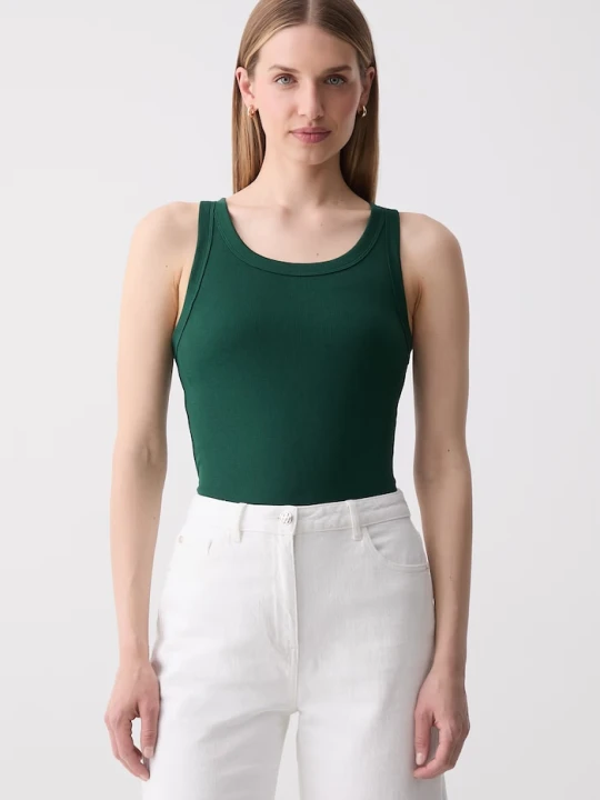 Zdjęcie produktu Marc O'Polo top damski bawełniany z elastanem zielony