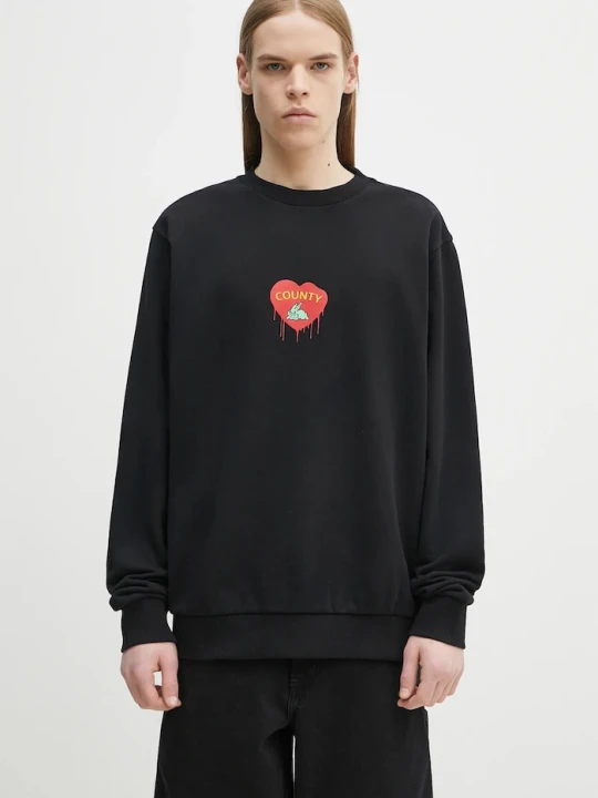 Zdjęcie produktu Marcelo Burlon bluza bawełniana Bunny Heart Regular Crewneck Black Red