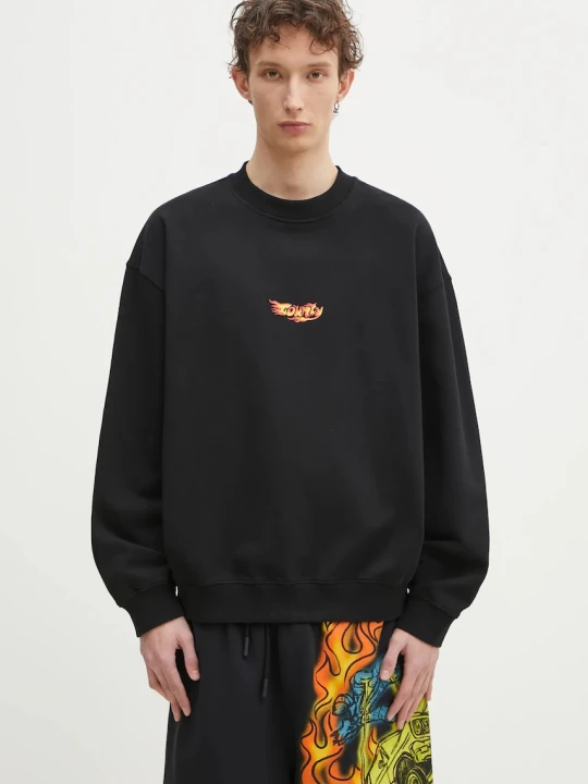 Zdjęcie produktu Marcelo Burlon bluza bawełniana County Flame Boxy Crewneck Black Red