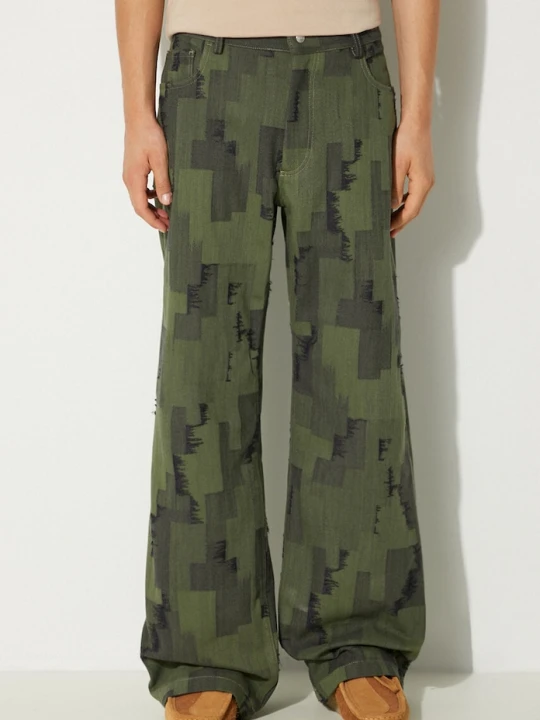 Zdjęcie produktu Marcelo Burlon jeansy AOP Cross Wide Pants zielony