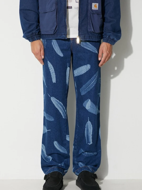 Zdjęcie produktu Marcelo Burlon jeansy Aop Wind Feathers granatowy