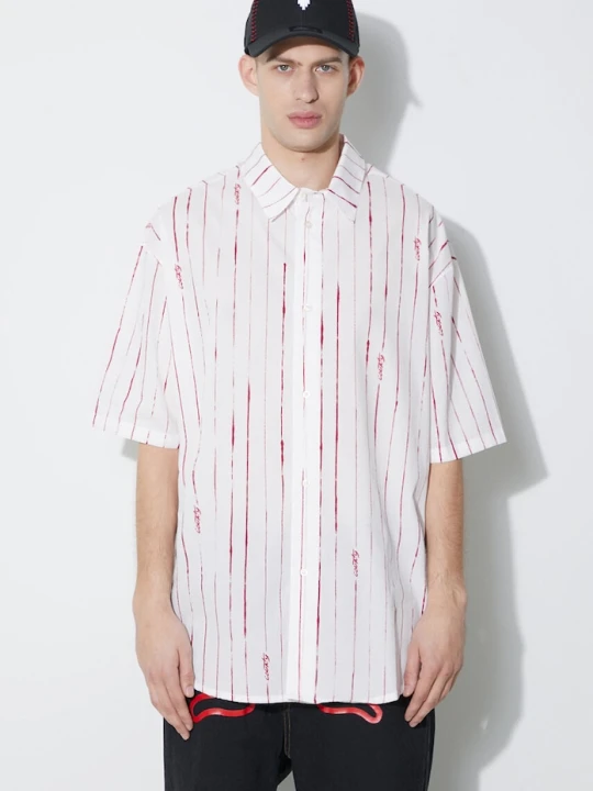 Zdjęcie produktu Marcelo Burlon koszula bawełniana County Pinstripes Over Shirt biały