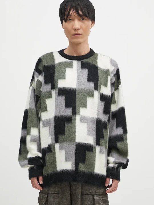 Zdjęcie produktu Marcelo Burlon sweter z domieszką moheru AOP Damier Cross Knit Crew
