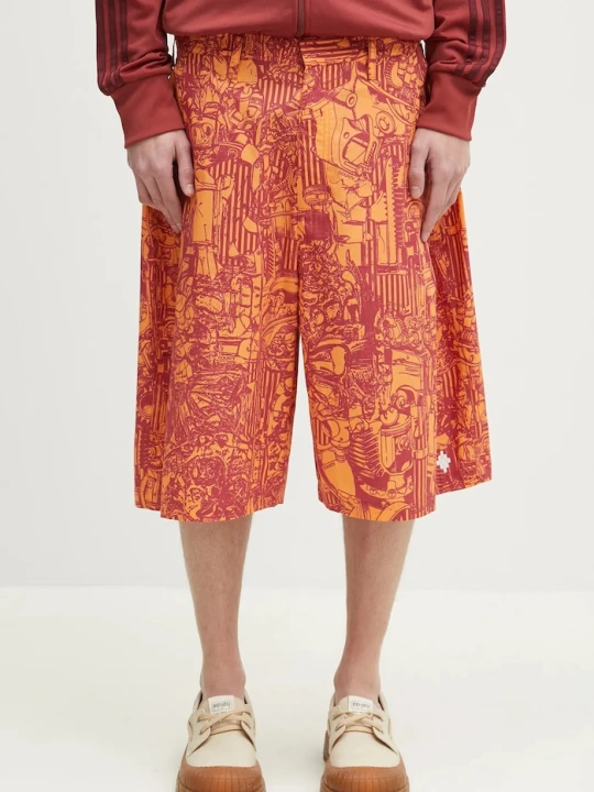 Zdjęcie produktu Marcelo Burlon szorty bawełniane Aop Mech Pajama Shorts Orange Burgundy