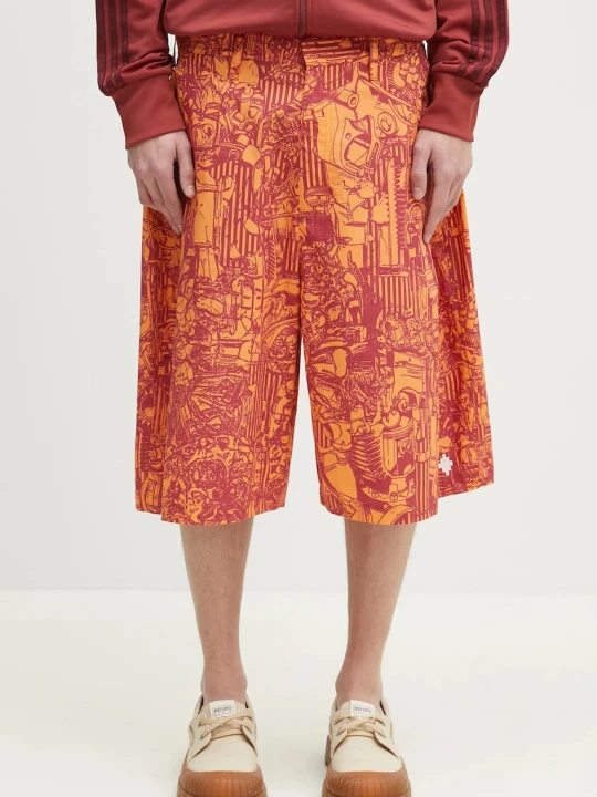 Zdjęcie produktu Marcelo Burlon szorty bawełniane Aop Mech Pajama Shorts Orange Burgundy