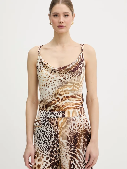 Zdjęcie produktu Marciano by Guess bluzka na ramiączkach damska z wiskozy GWENDA brązowy