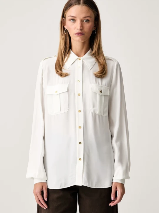 Zdjęcie produktu Marciano by Guess koszula damska z wiskozą NORI beżowy
