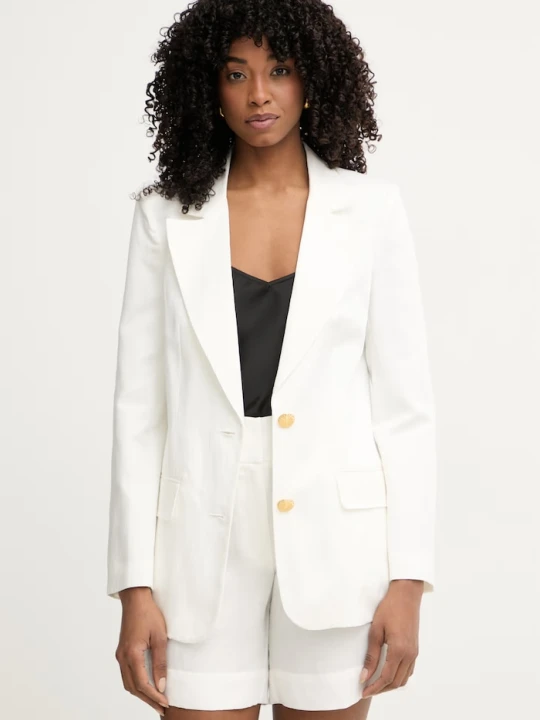 Zdjęcie produktu Marciano by Guess marynarka jednorzędowa damska z dodatkiem lnu JANE biały
