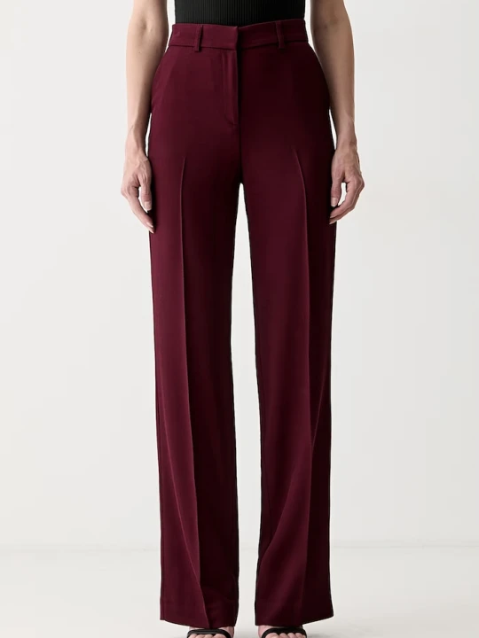 Zdjęcie produktu Marciano by Guess spodnie regular damskie z dodatkiem wełny ABBY bordowy