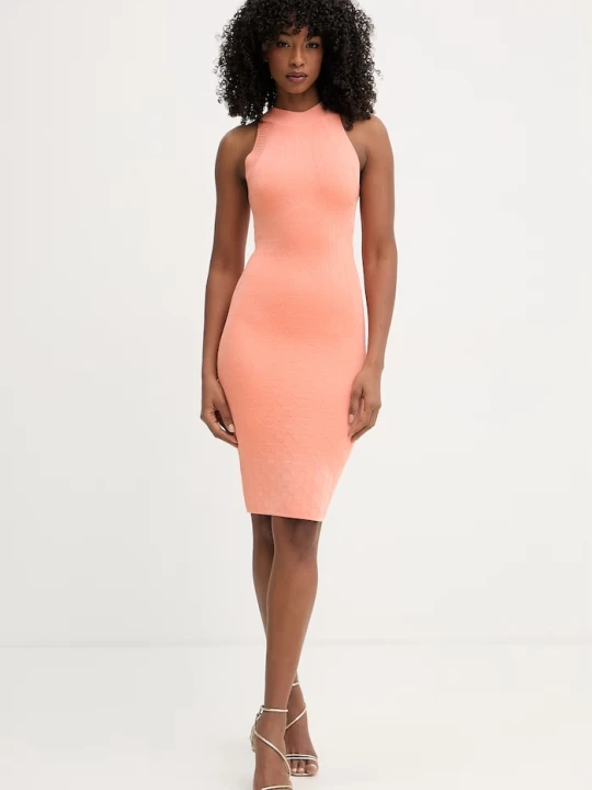 Zdjęcie produktu Marciano by Guess sukienka bodycon z wiskozy KIANNA pomarańczowy