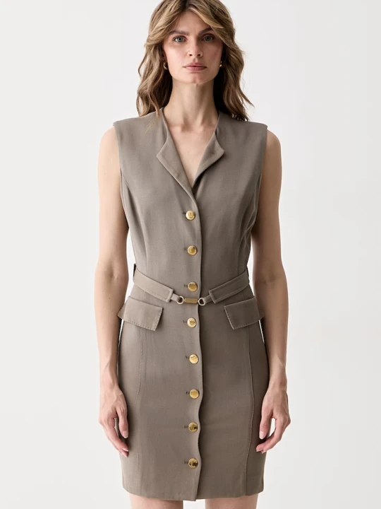 Zdjęcie produktu Marciano by Guess sukienka koszulowa z wełną RASHIDA brązowy