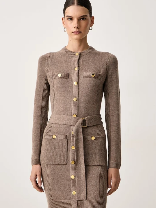 Zdjęcie produktu Marciano by Guess sukienka z dodatkiem kaszmiru AFRAH beżowy