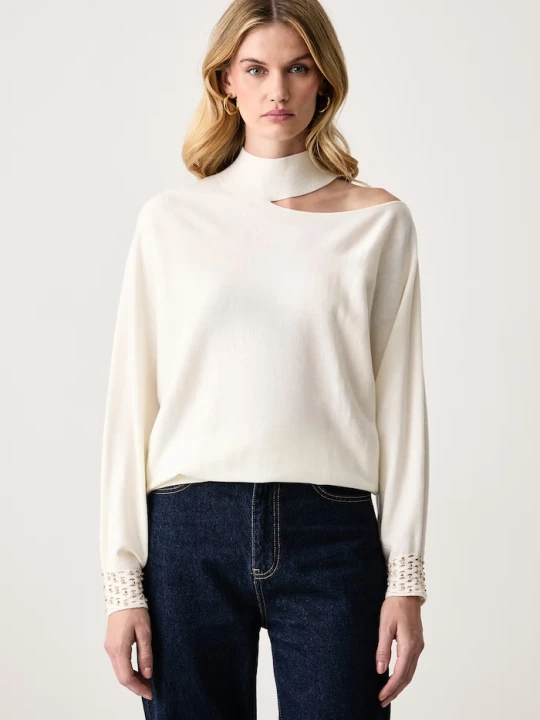 Zdjęcie produktu Marciano by Guess sweter damski z dodatkiem wełny ROMINA beżowy
