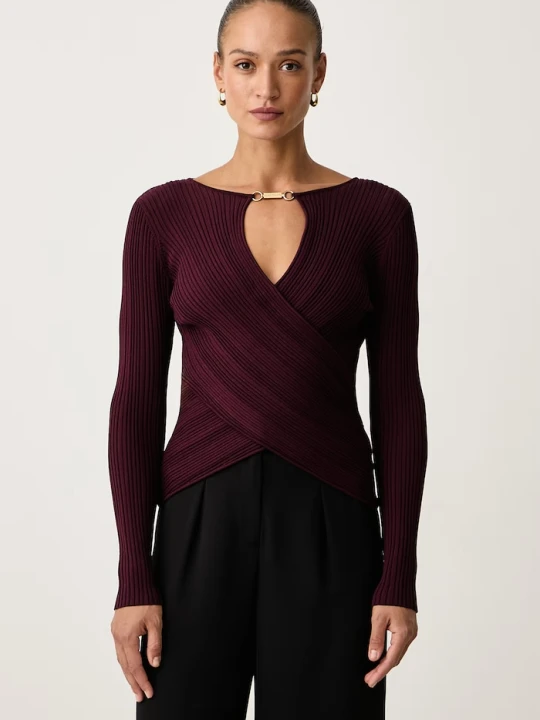 Zdjęcie produktu Marciano by Guess sweter damski z wiskozą LIMA bordowy