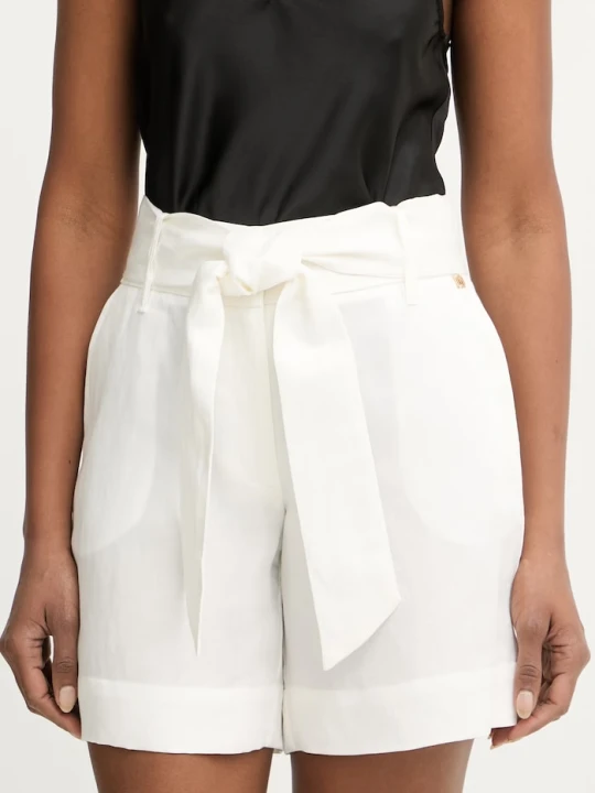 Zdjęcie produktu Marciano by Guess szorty eleganckie damskie z dodatkiem lnu JANE biały