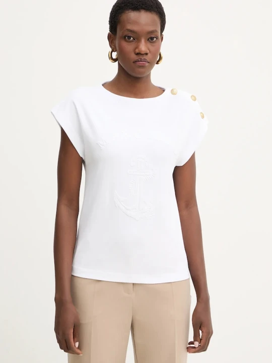 Zdjęcie produktu Marciano by Guess t-shirt bawełniany LYRIS biały