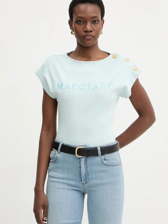 Zdjęcie produktu Marciano by Guess t-shirt damski bawełniany LYRIS niebieski