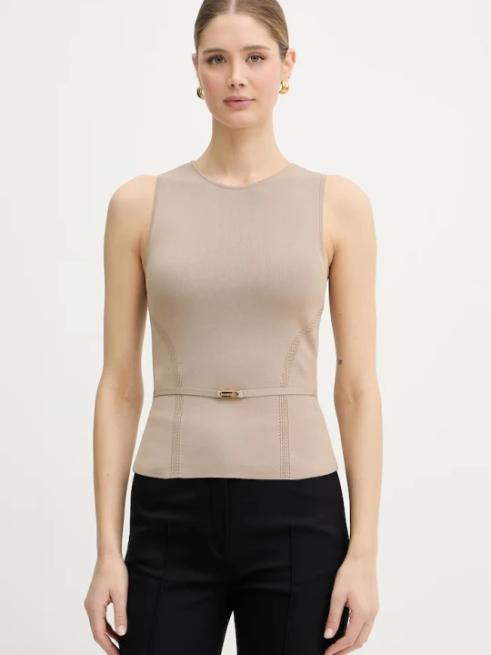 Zdjęcie produktu Marciano by Guess top damski z wiskozą KASHU beżowy