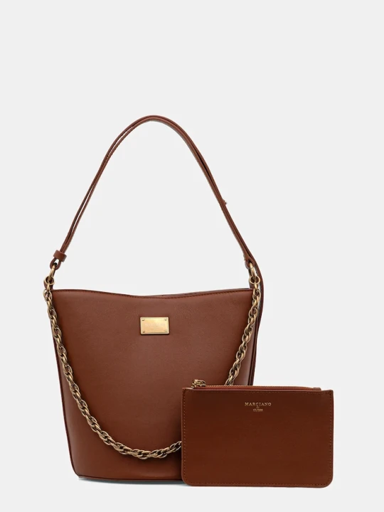 Zdjęcie produktu Marciano by Guess torebka skórzana brązowy