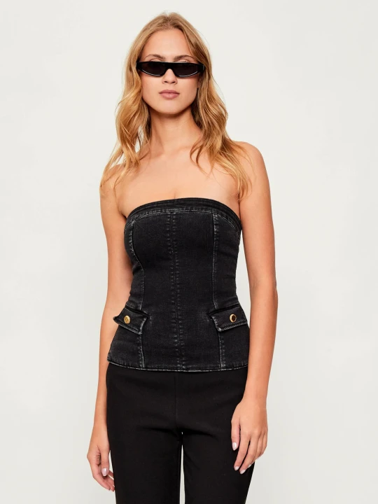 Zdjęcie produktu Marciano Guess Jeansowy top | Slim Fit czarny