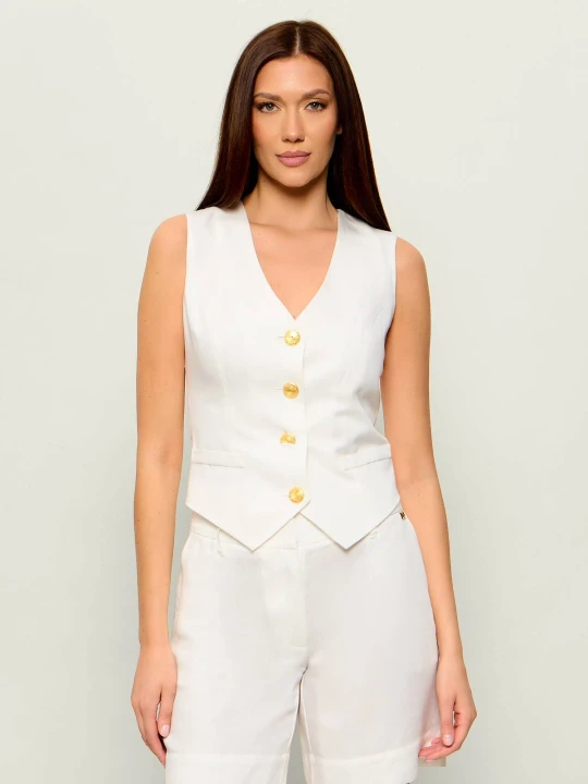 Zdjęcie produktu Marciano Guess Kamizelka Jane | Slim Fit | z dodatkiem lnu biały