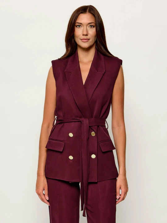 Zdjęcie produktu Marciano Guess Kamizelka RASHIDA | Slim Fit | z dodatkiem wełny bordowy