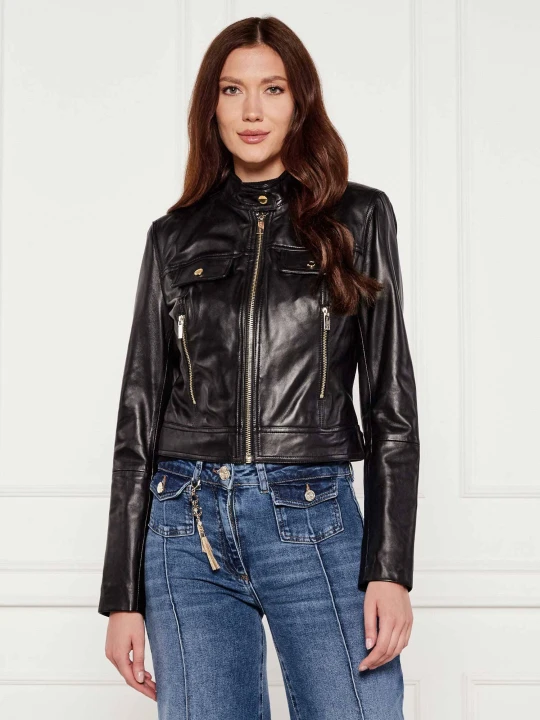 Zdjęcie produktu Marciano Guess Skórzana kurtka LANA | Regular Fit czarny