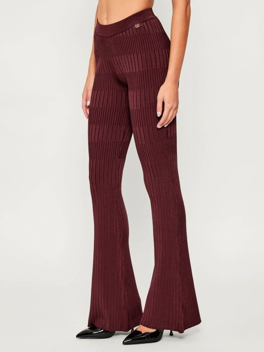 Zdjęcie produktu Marciano Guess Spodnie dzianinowe JANET | flare fit bordowy